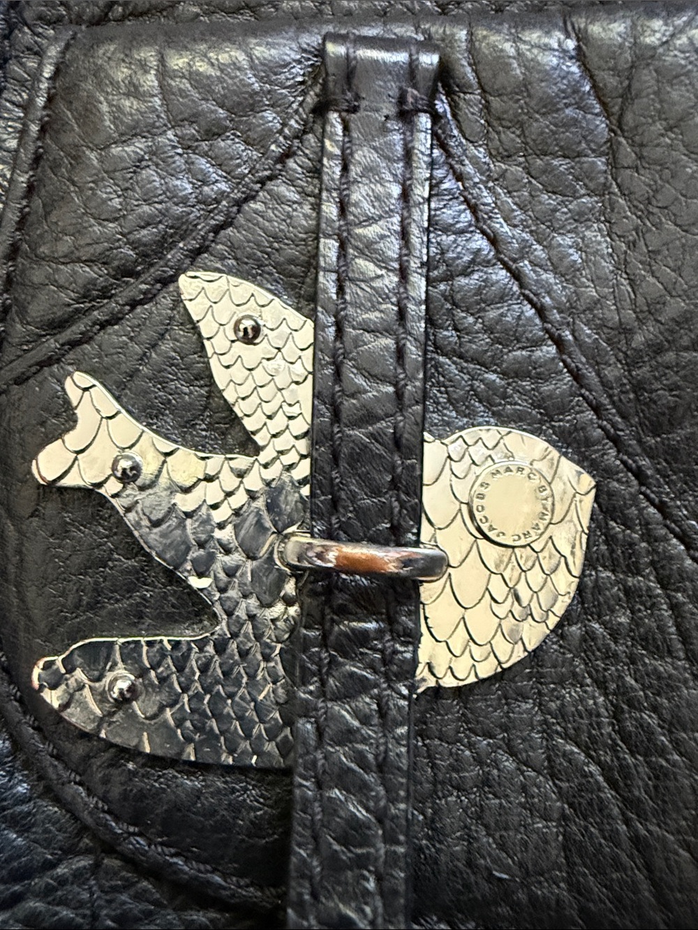 Vintage Y2K Marc by Marc Jacobs Petal to the Metal Natasha/Sasha black w/silver - Picture 7 of 16